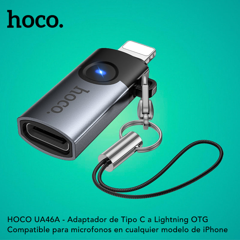 HOCO UA46-A Adaptador de Tipo C a Lightning para iPhone OTG