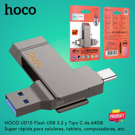 HOCO UD15 Flash USB / Tipo C 3.2 de 64GB