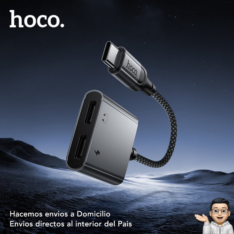 HOCO UPA34A Adaptador Tipo-C a Audio y Carga 2en1