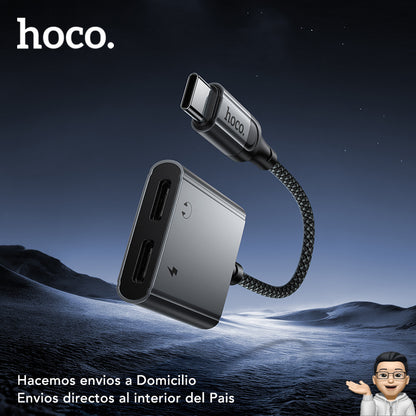 HOCO UPA34A Adaptador Tipo-C a Audio y Carga 2en1