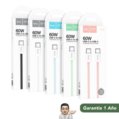 HOCO X104 Cable Tipo C a Tipo C / 60 Watts / 1 y 2 metros