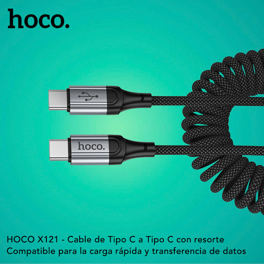 HOCO X121 Cable Tipo C a Tipo C con resorte