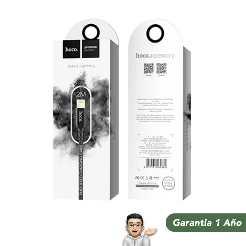 HOCO X14 Cable USB A para iPhone / 12 Watts / 2 Metros