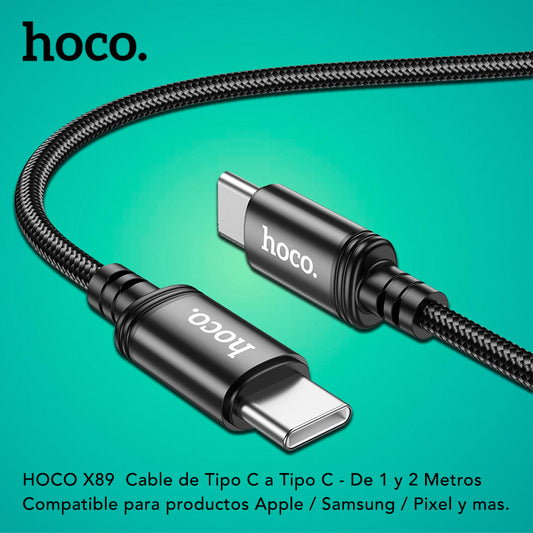 HOCO X89 Cable Tipo C a Tipo C / 60 Watts / 1 metros y 2 Metros