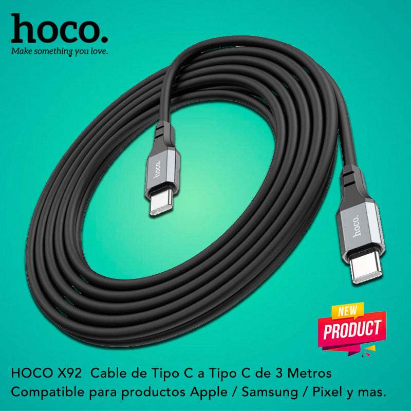 HOCO X92 Cable Tipo C a Tipo C / 60 Watts / 3 metros