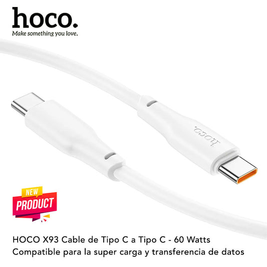 HOCO X93 Cable Tipo C a Tipo C / 60 Watts / 1 y 2 metros
