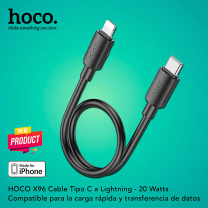 HOCO X96 Cable Tipo C para iPhone / 20 Watts / 0.25 metros