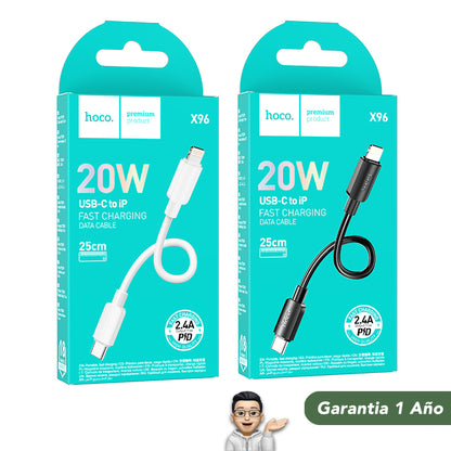 HOCO X96 Cable Tipo C para iPhone / 20 Watts / 0.25 metros