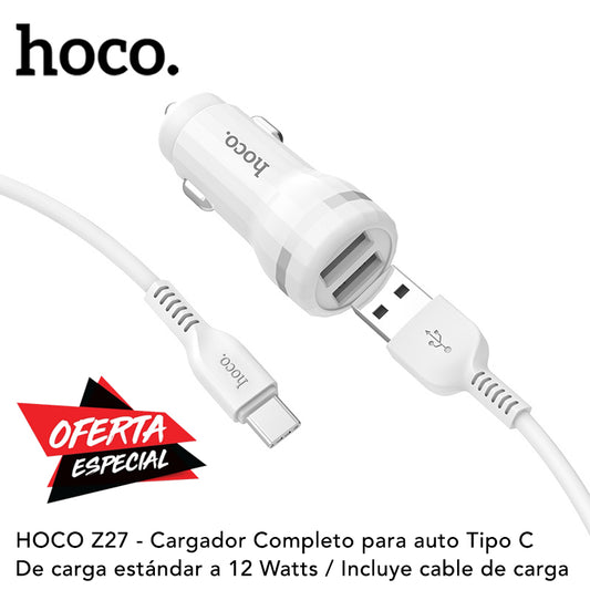 HOCO Z27 Cargador de Auto con cable Tipo C