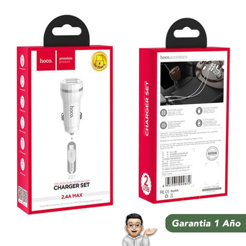 HOCO Z27 Cargador de Auto con cable Tipo C