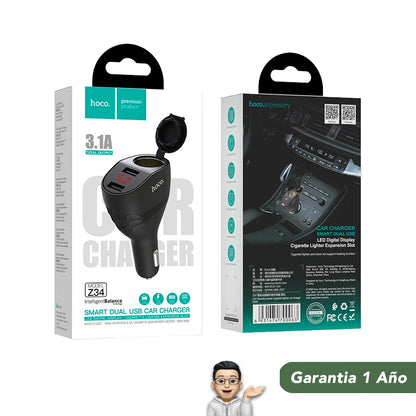 HOCO Z34 Cargador de auto con cigarrera