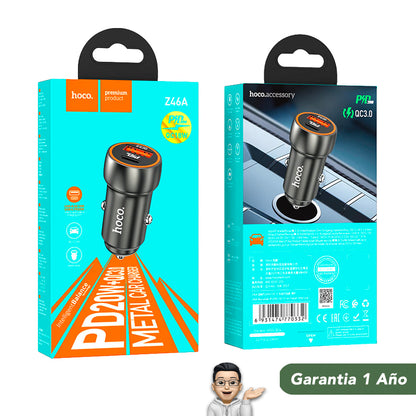 HOCO Z46A Cargador de Auto Rápido 20 Watts