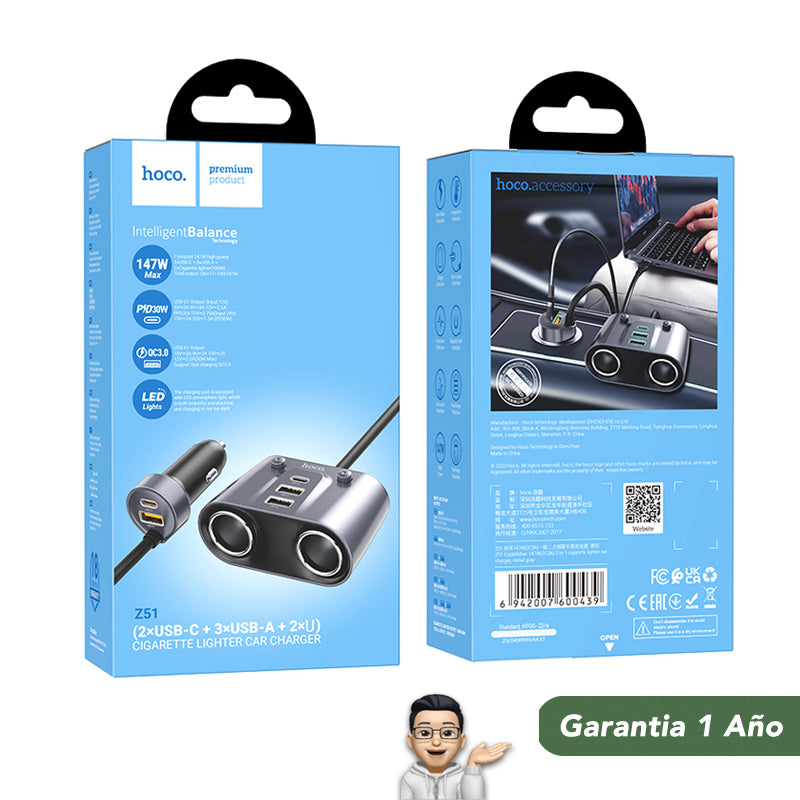 HOCO Z51 Cargador de Auto Súper Rápido