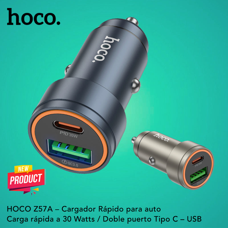 HOCO Z57A Cargador de Auto Rápido 30 Watts