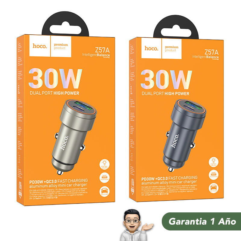 HOCO Z57A Cargador de Auto Rápido 30 Watts