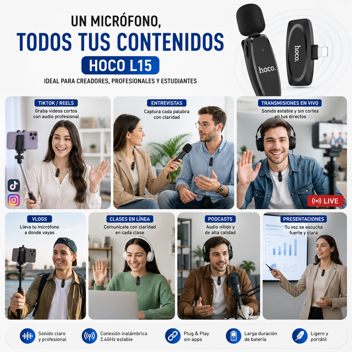 HOCO L15 Micrófono para iPhone
