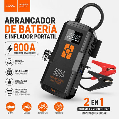 HOCO QS2 Inflador y Arrancador de batería de 8.000 mAh