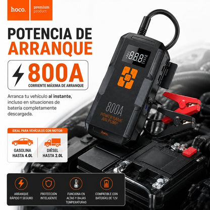 HOCO QS2 Inflador y Arrancador de batería de 8.000 mAh
