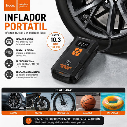 HOCO QS2 Inflador y Arrancador de batería de 8.000 mAh