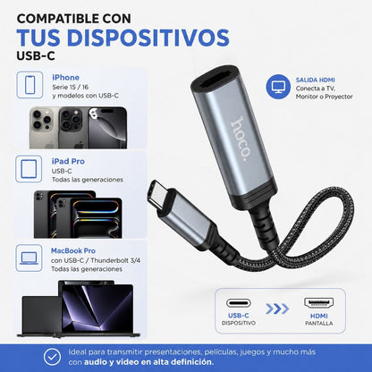 HOCO UA43A - Adaptador HDMI a Tipo C