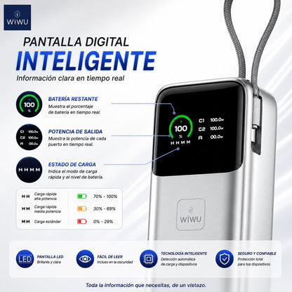 WIWU PM201 de 27000 mAh Carga Rápida 240 Watts