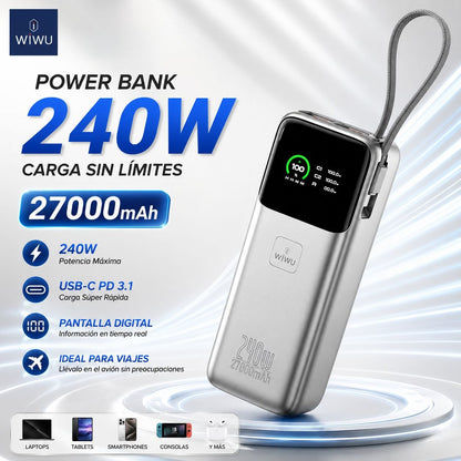 WIWU PM201 de 27000 mAh Carga Rápida 240 Watts