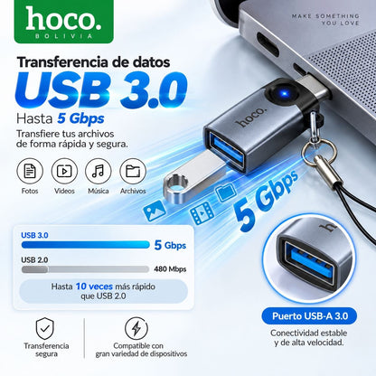 HOCO UA46-C Adaptador USB 3.0 a Tipo C OTG