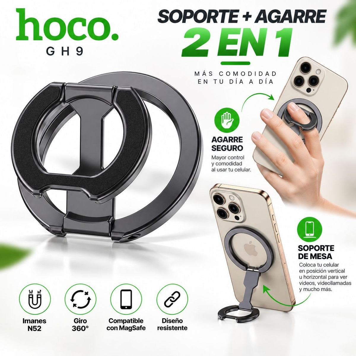 HOCO GH9 Soporte Magsafe anillo plegable