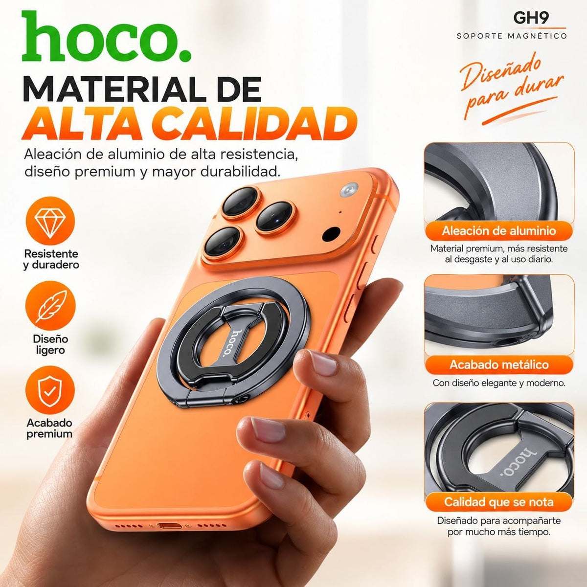 HOCO GH9 Soporte Magsafe anillo plegable