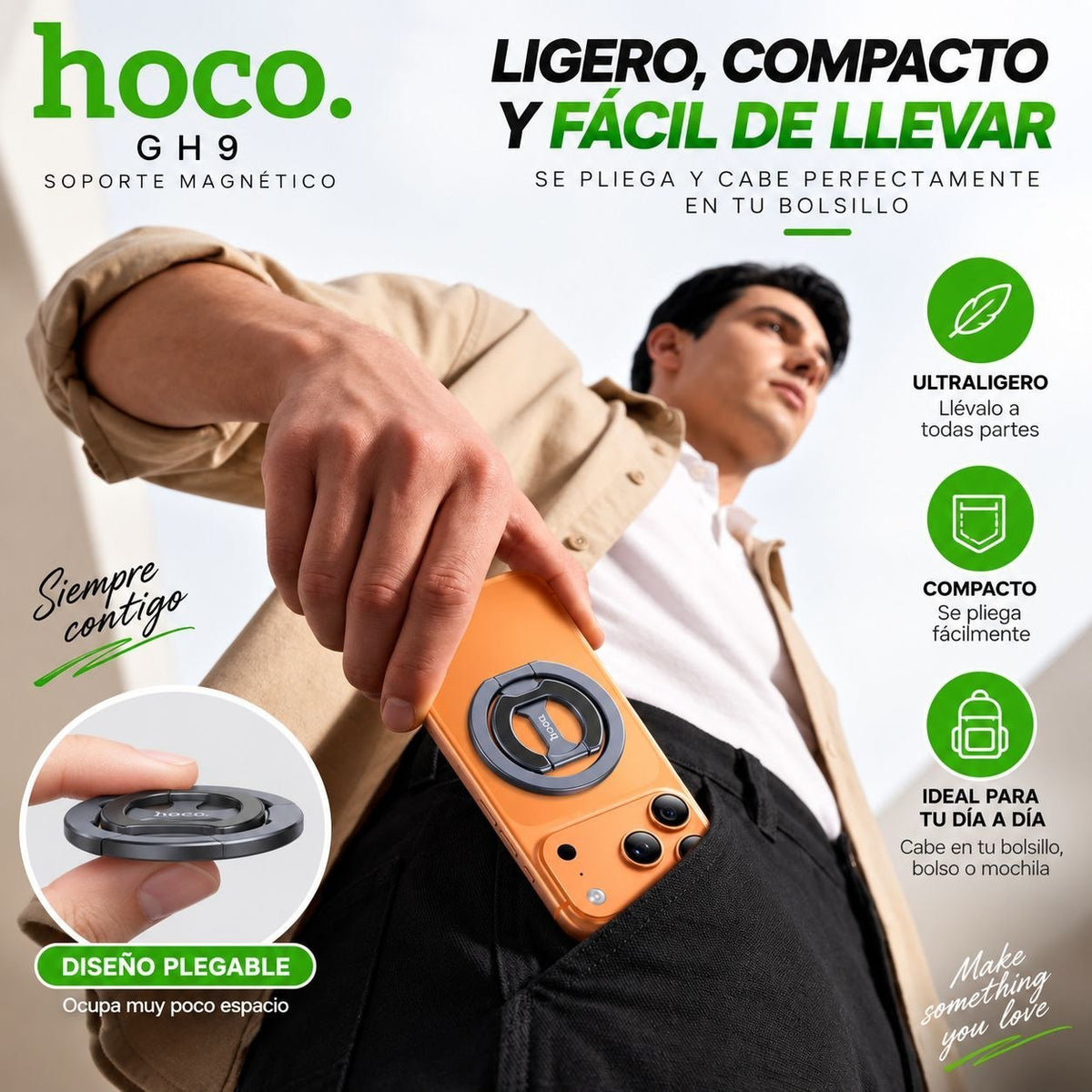 HOCO GH9 Soporte Magsafe anillo plegable