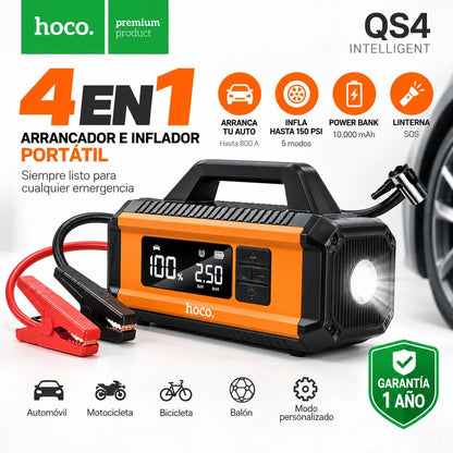 HOCO QS4 Inflador y Arrancador de batería de 10.000 mAh