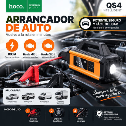 HOCO QS4 Inflador y Arrancador de batería de 10.000 mAh