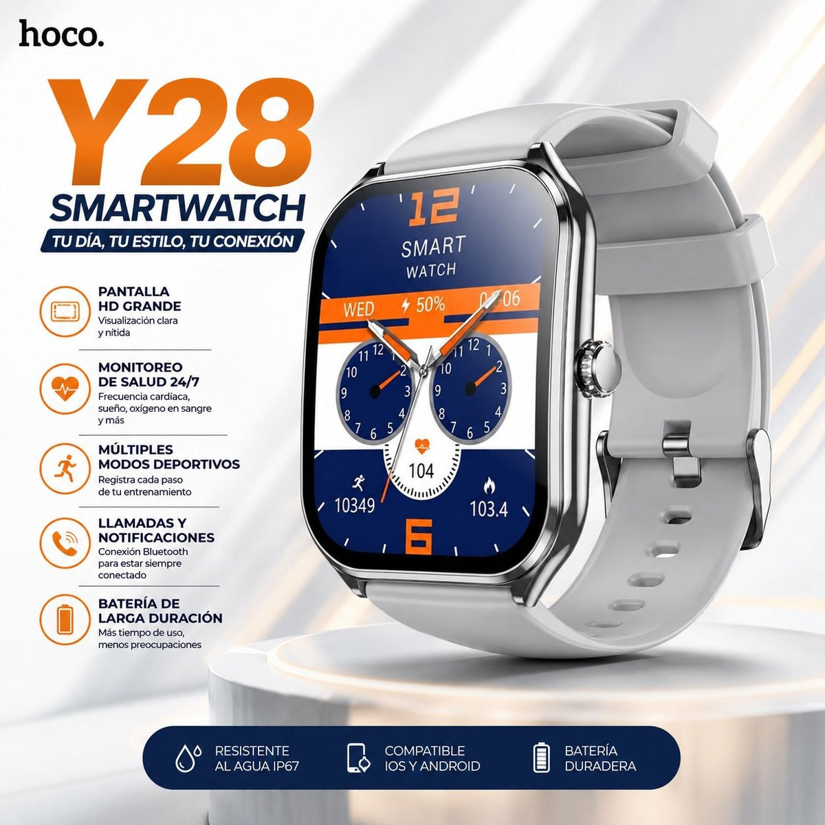 HOCO Y28 Smart Watch AMOLED Soporta Llamadas