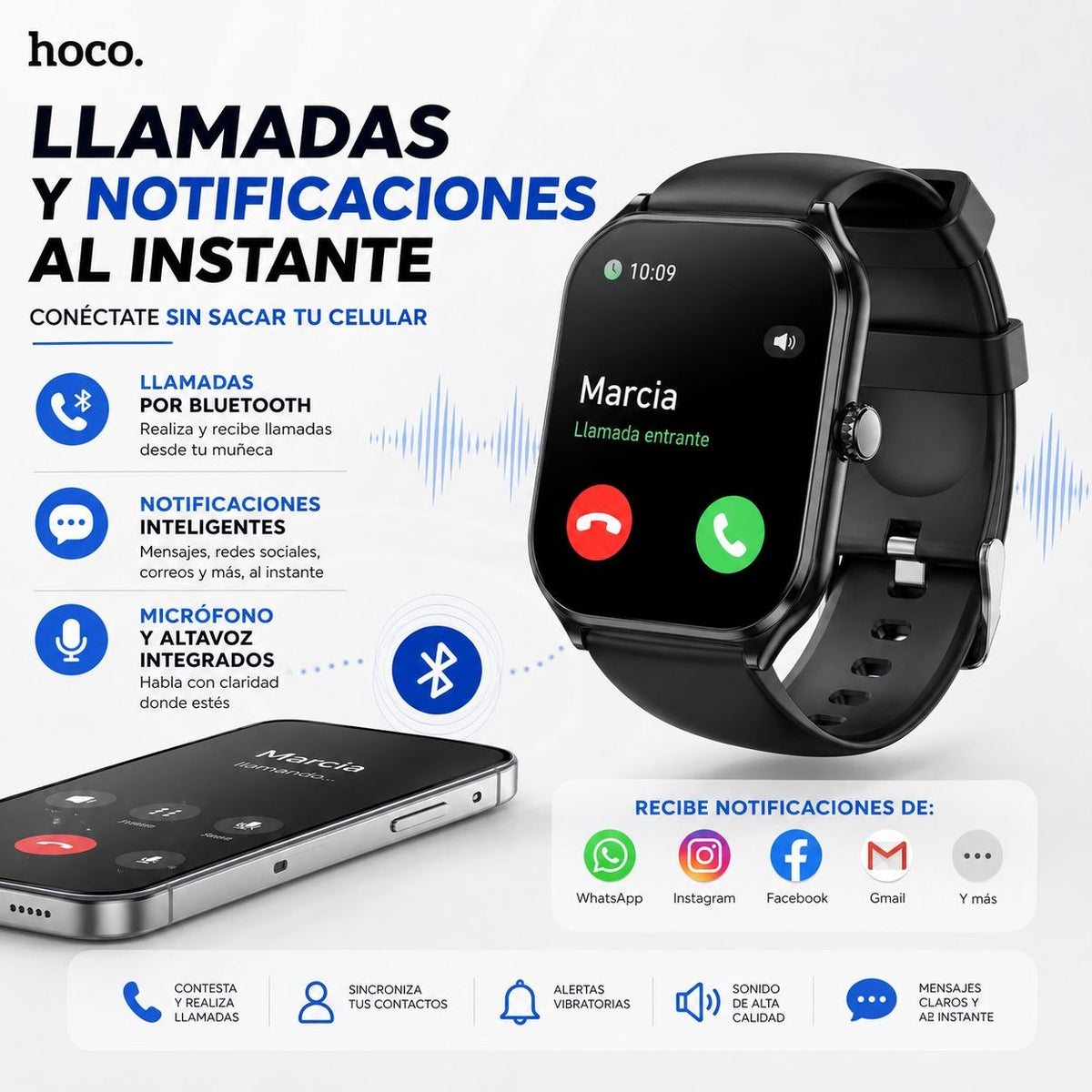 HOCO Y28 Smart Watch AMOLED Soporta Llamadas