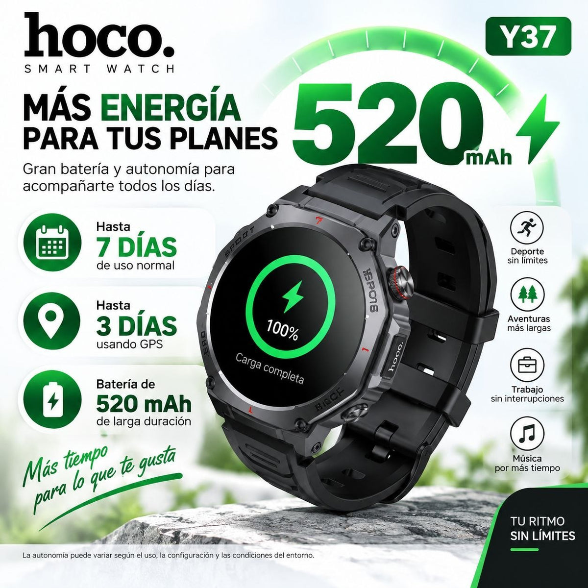 HOCO Y37 Smart Watch AMOLED GPS para Llamadas