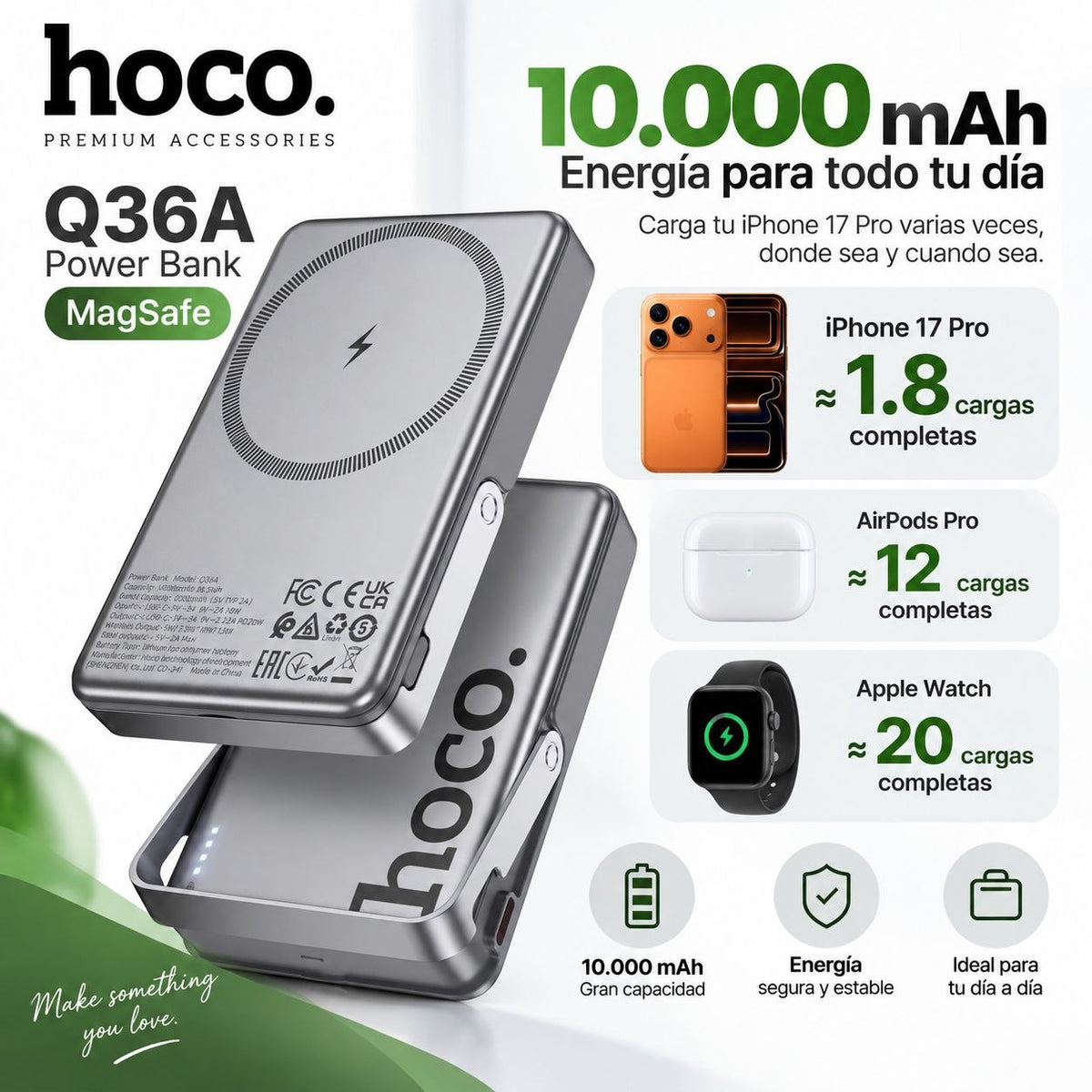 HOCO Q36A de 10000 mAh Carga rápida Magsafe