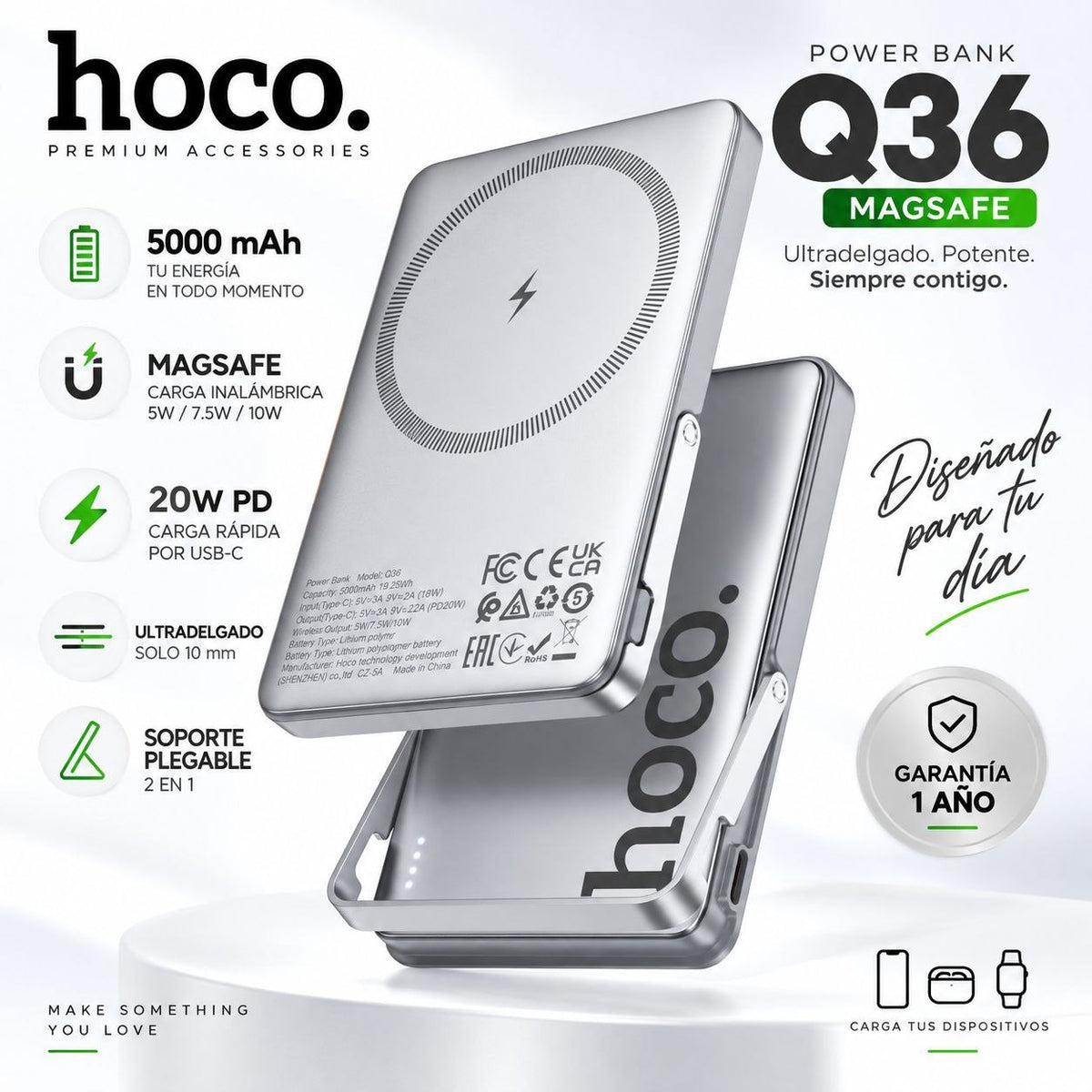 HOCO Q36 de 5000 mAh Carga rápida Magsafe