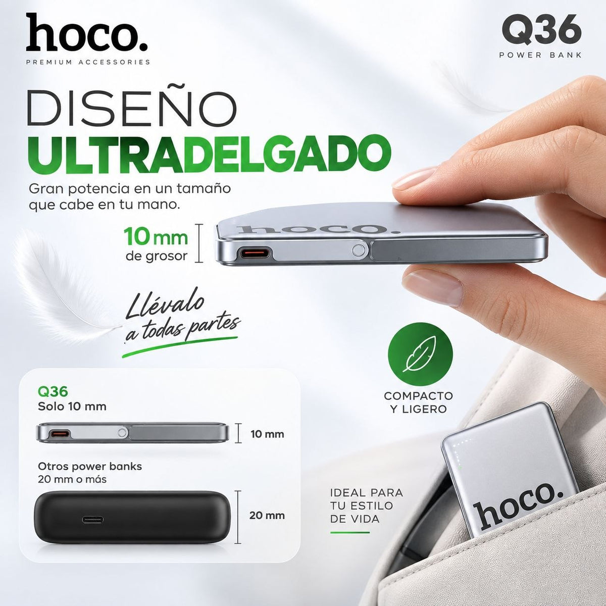HOCO Q36 de 5000 mAh Carga rápida Magsafe