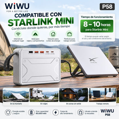 WIWU Wi-P58 de 60000 mAh Carga rápida 100 Watts