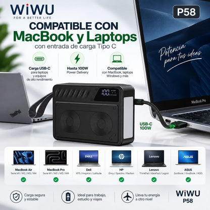 WIWU Wi-P58 de 60000 mAh Carga rápida 100 Watts