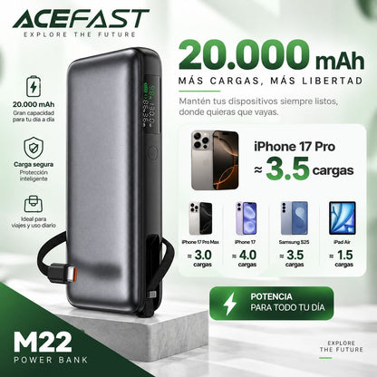 ACEFAST M22 de 20000 mAh Carga Rápida 130W
