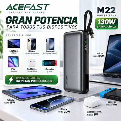 ACEFAST M22 de 20000 mAh Carga Rápida 130W