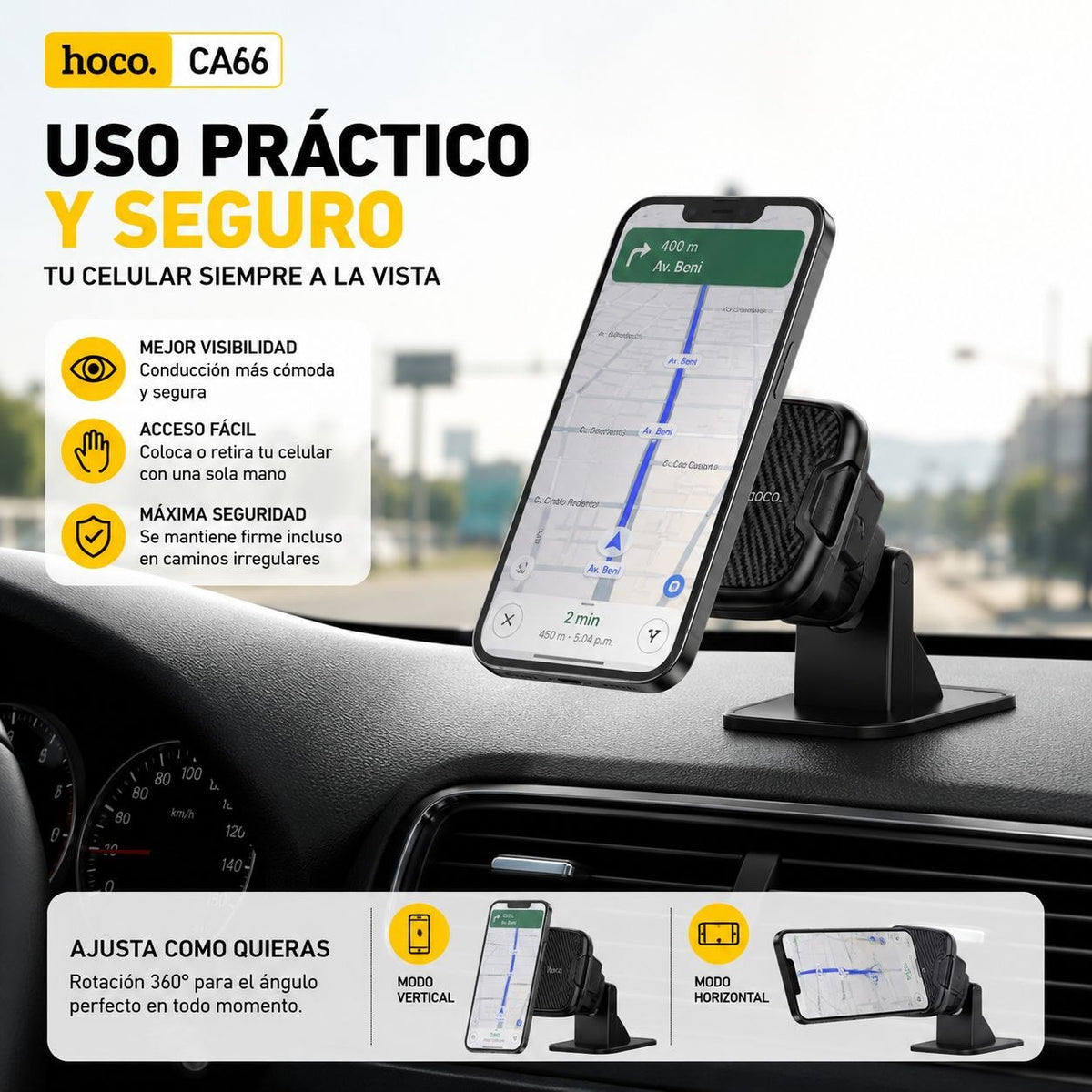HOCO CA66 Soporte para Auto Magnetico