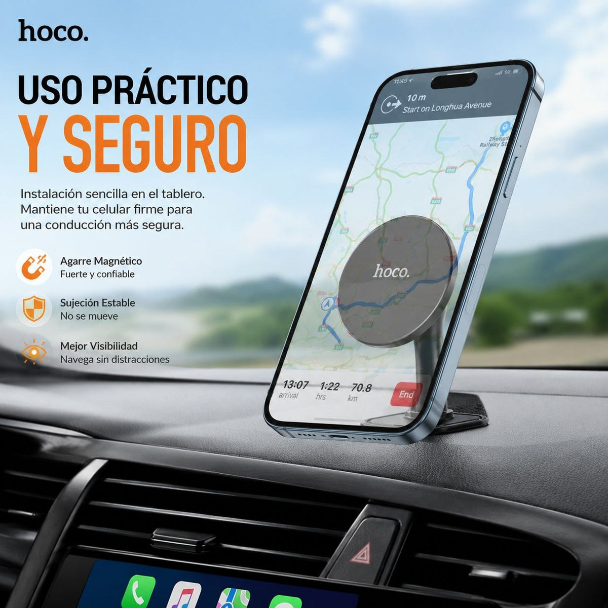 HOCO H13 Soporte para Auto Magnético para iPhone
