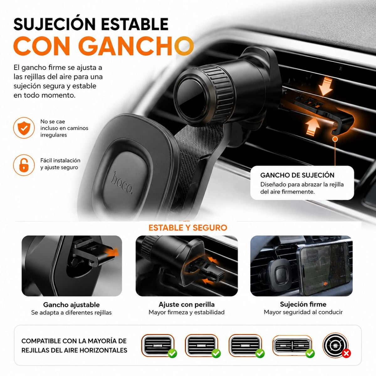 HOCO H74 Soporte para Auto Magnético para iPhone