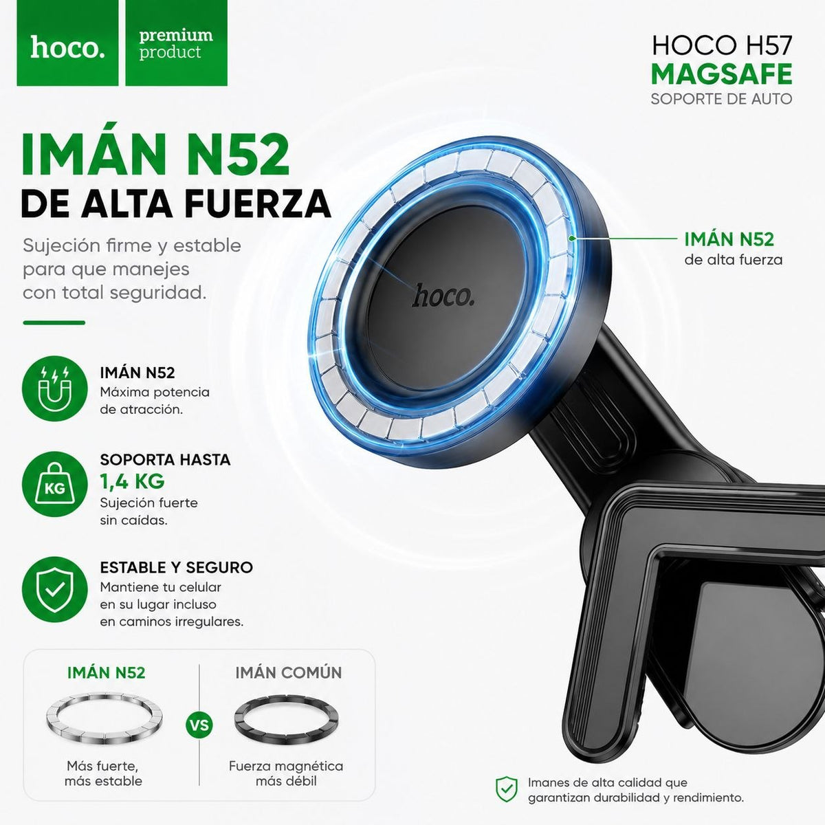 HOCO H57 Soporte para Auto Magnético para iPhone
