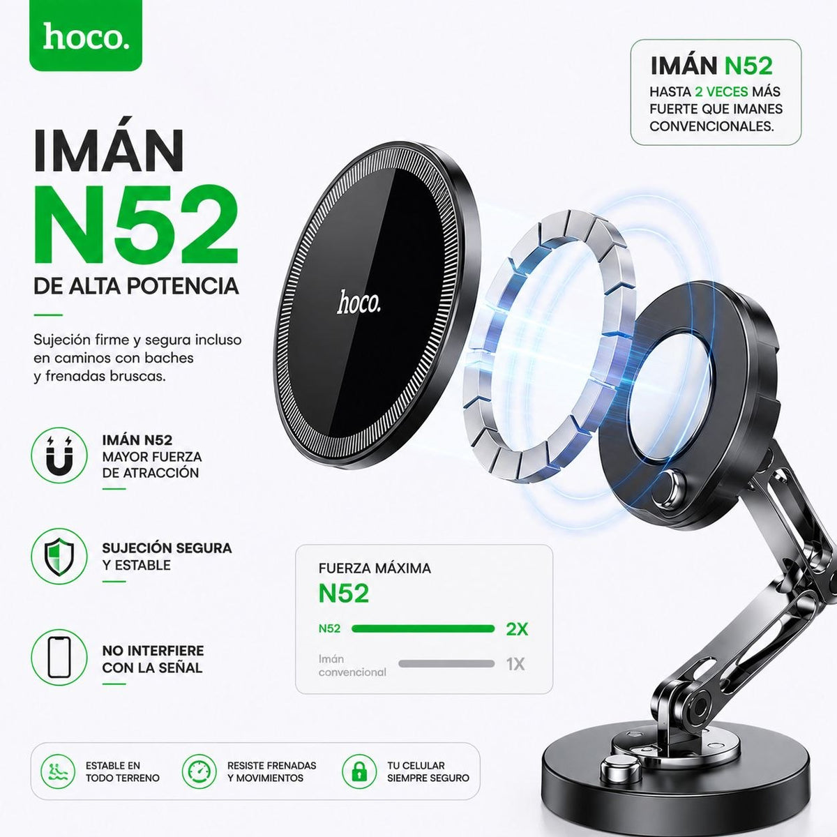 HOCO H50 Soporte de auto para iPhone flexible