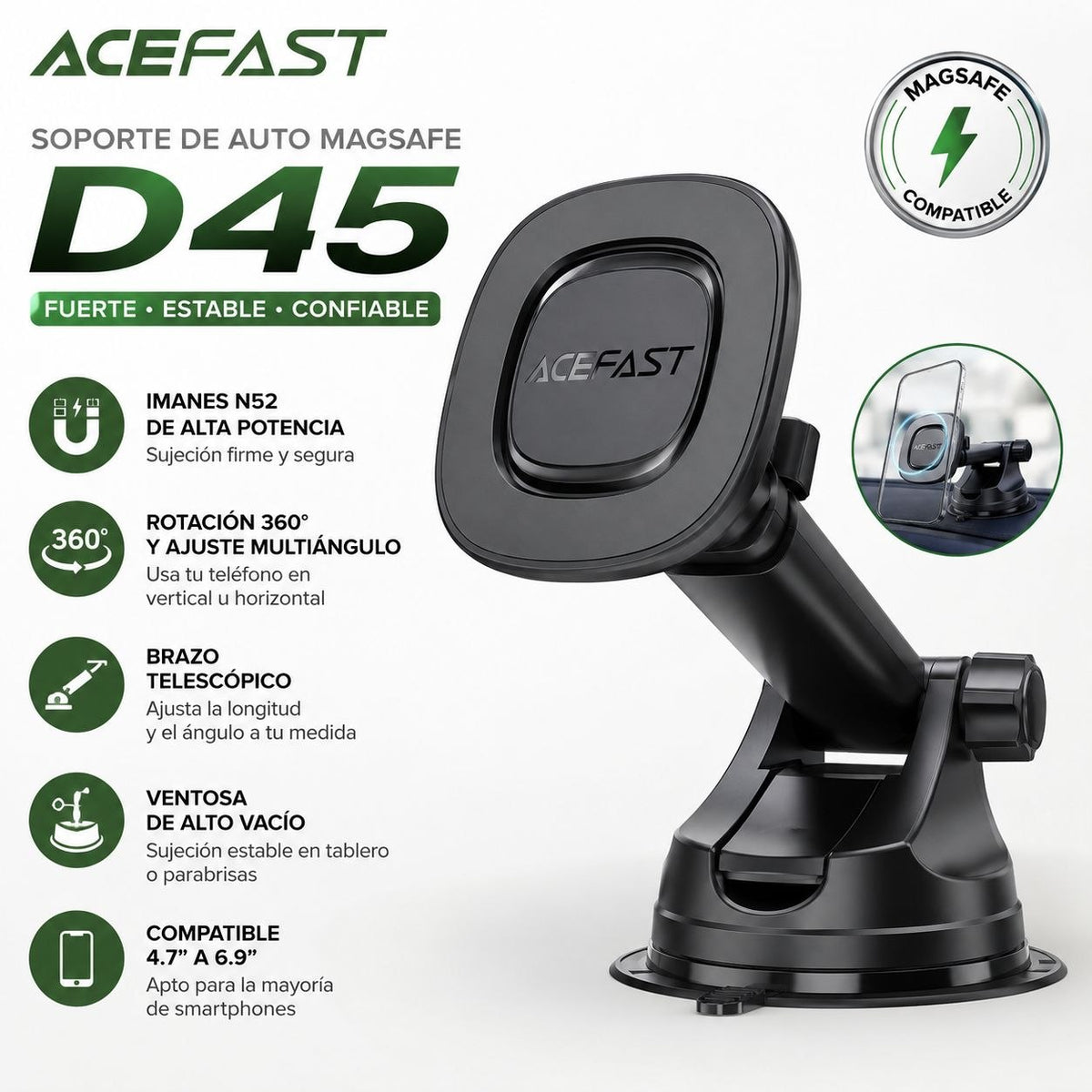 ACEFAST D45 Soporte Magsafe para Auto