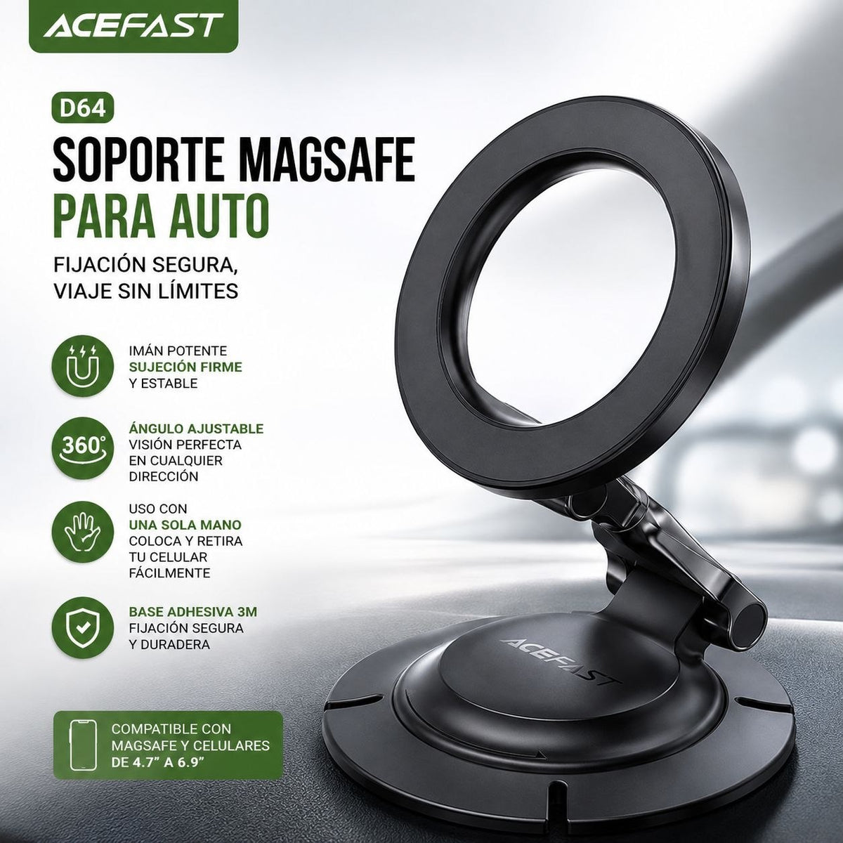 ACEFAST D64 Soporte Magsafe para Auto