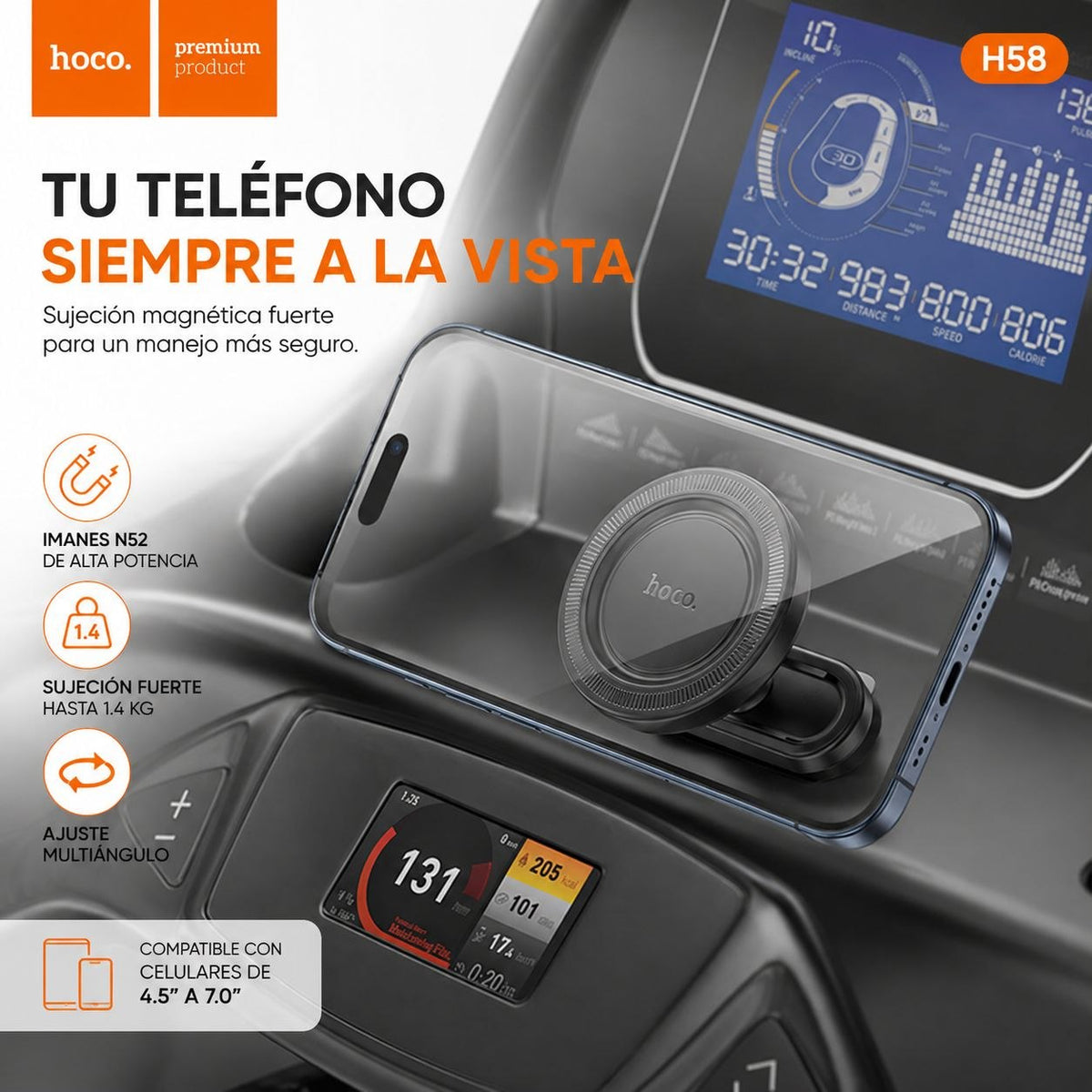HOCO H58 Soporte para Auto Magnético para iPhone